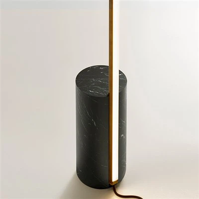 Đèn sàn có đế bằng đá cẩm thạch Marquina đen
