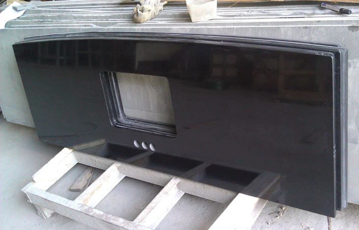 China Black Granite Bowed Vanity Tops