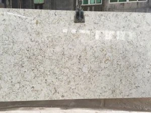 Đá nhân tạo thạch anh màu trắng với Hoa, thanh lịch thạch anh tấm