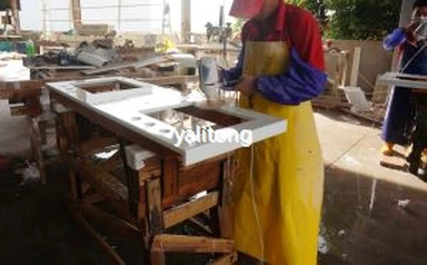 Kết tinh trắng Nano kính Mitered cạnh Vanity Tops