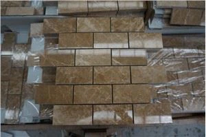 Ánh sáng Emperador Marble Subway Mosaic Tiles